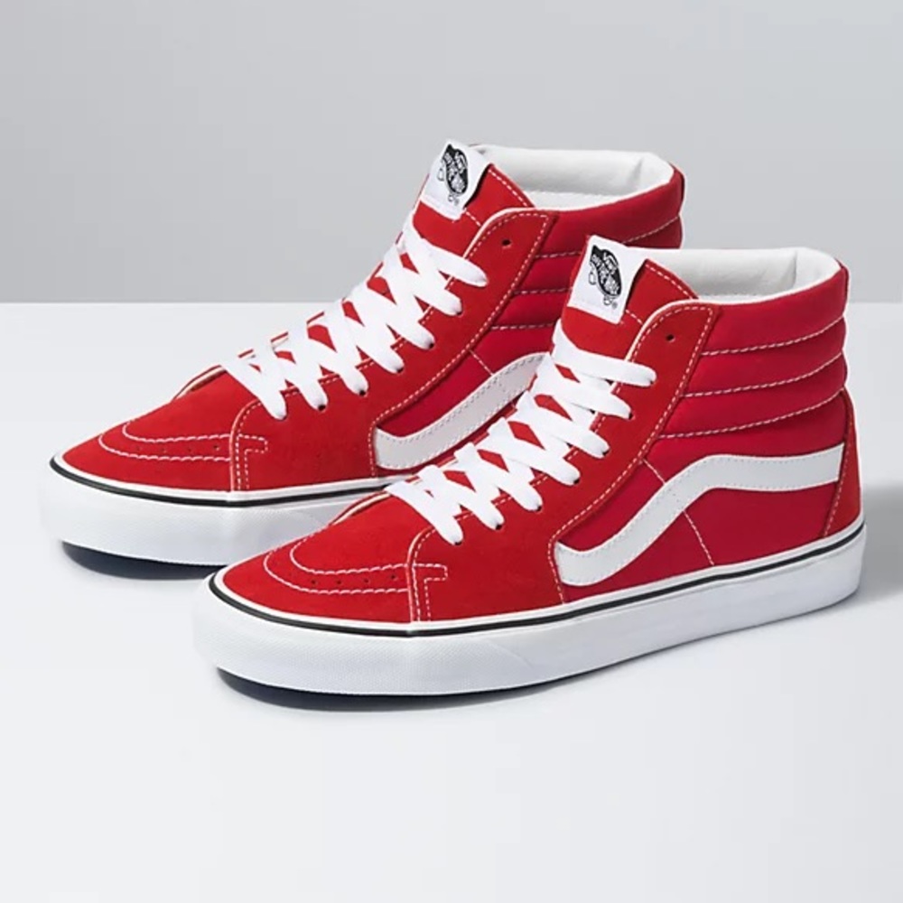 Red High-top Vans